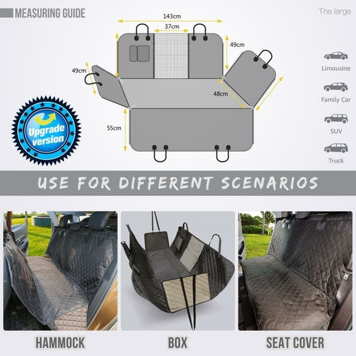 Coprisedili Auto Impermeabile per Cani – Waterproof Pet Car Seat Cover Universale, Antigraffio e Antiscivolo per Sedili Posteriori