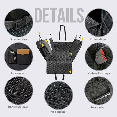 Coprisedili Auto Impermeabile per Cani – Waterproof Pet Car Seat Cover Universale, Antigraffio e Antiscivolo per Sedili Posteriori